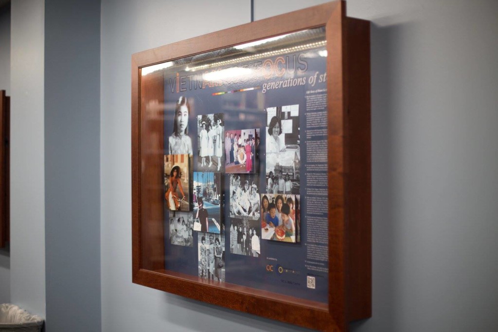 One of the many highlighted display cases inside the new OC & UCI SEAA Center. Credit: Allen Helmick