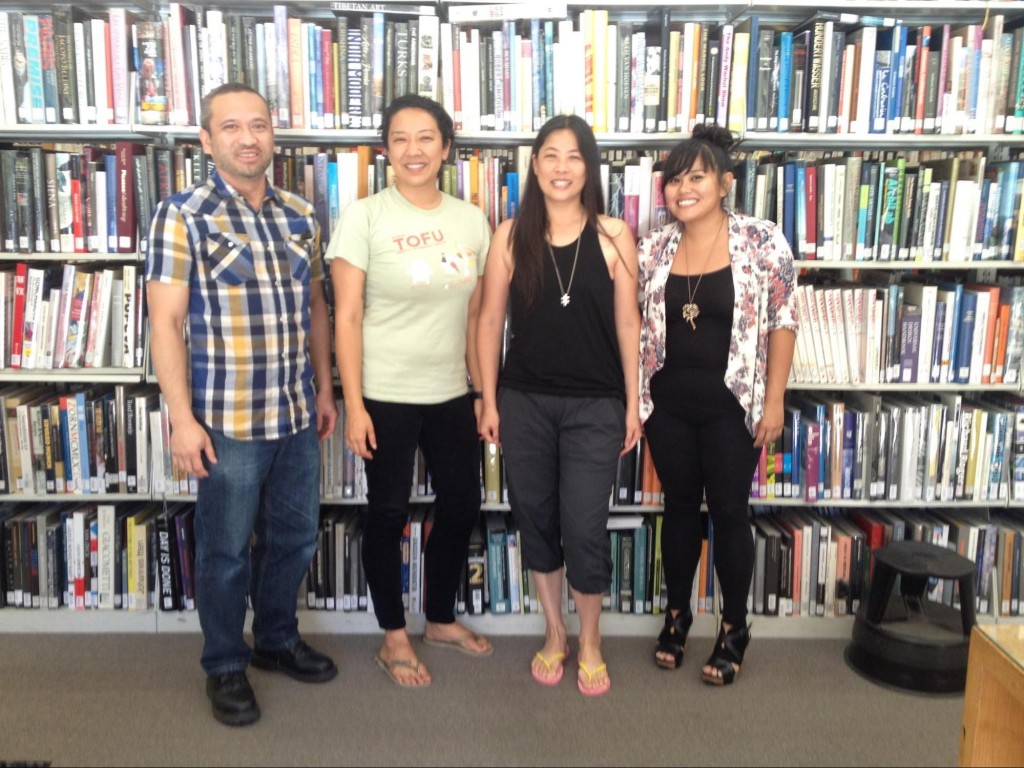 WikiAPA participants at the ArtCenter Library (including event co-organizer Cynthia Mari Orozco). Credit: Simone Fujita