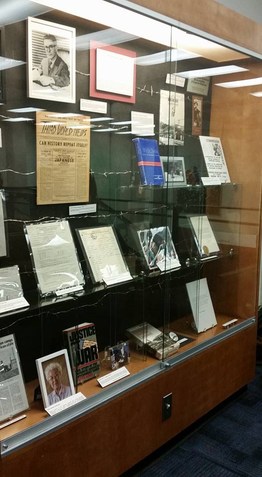 image of one display case in the exhibit Executive Order 9066