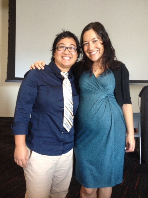 Alanna Aiko Moore on the right with wife Jan Estrellado on the left.