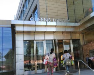 The entrance of the newly renovated Elmhurst Branch Library